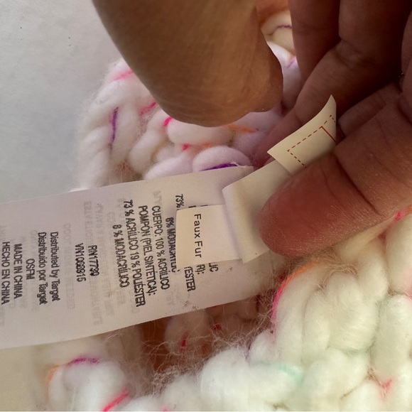 Target Multicolor Knit Hat with Pom Pom - Picture 3 of 4